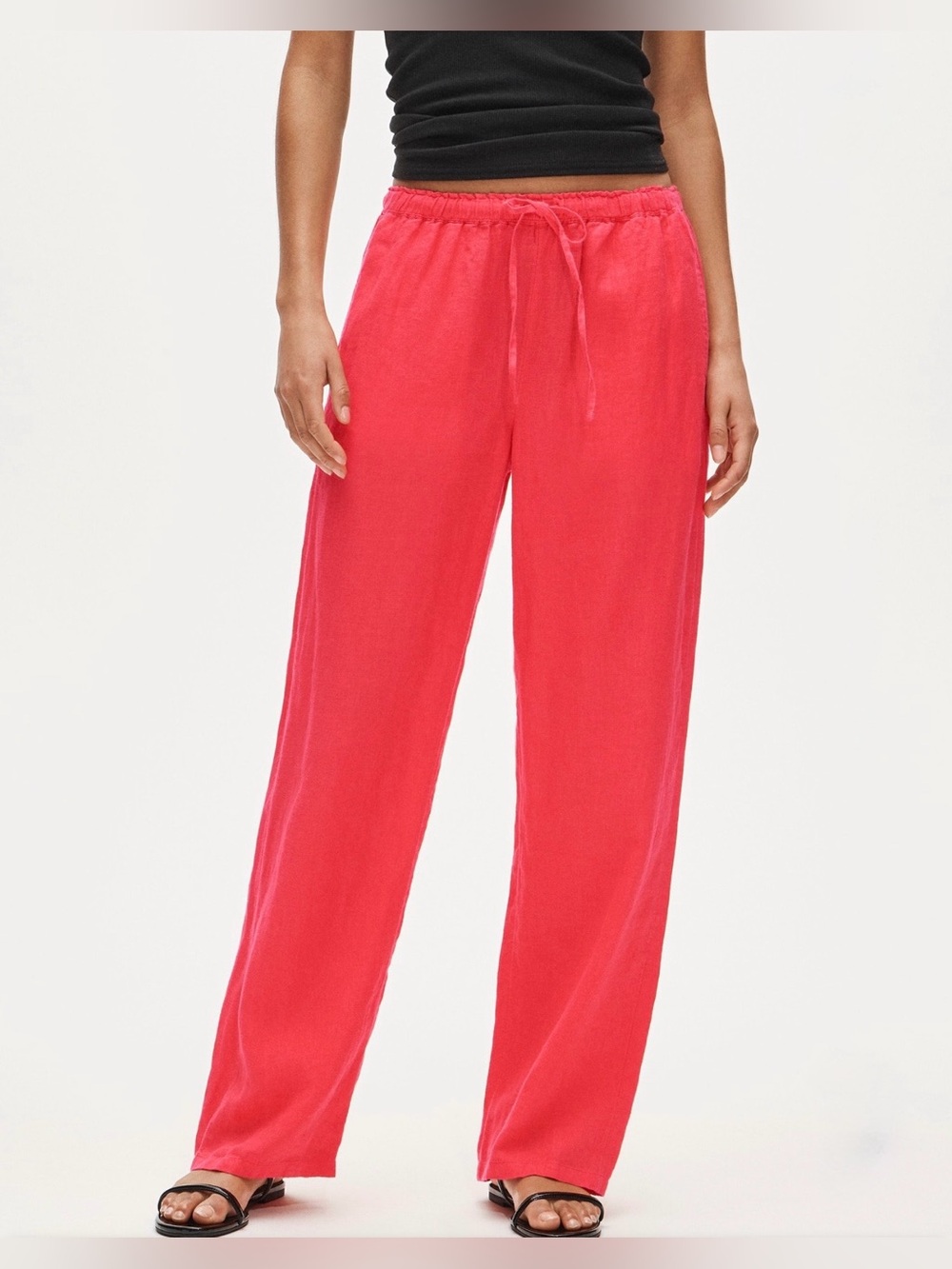 J.Crew Women’s Soleil pant in linen Strawberry Sunrise Size M Tall
